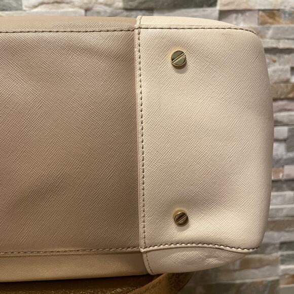 Tory Burch Robinson Double Zip Tote, Rare Color | Oatmeal Ivory Saffiano Leather - Picture 13 of 15